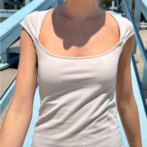 super soft grey Brandy Melville Ella Top.